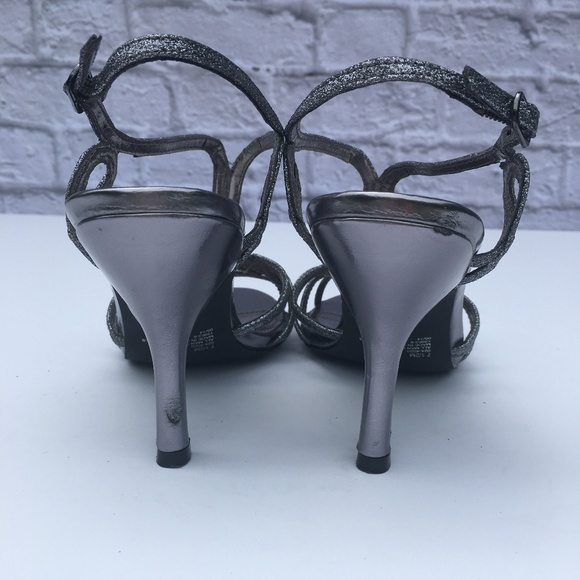 I. MILLLER dressy gunmetal silver heeled sandal  -  SZ 7.5 - Picture 8 of 8